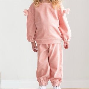 Mabel + Honey Pink Ribbed Matching Set